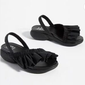 Hope for Flowers by Tracy Reese Black Ruffled Firecracker Sandals